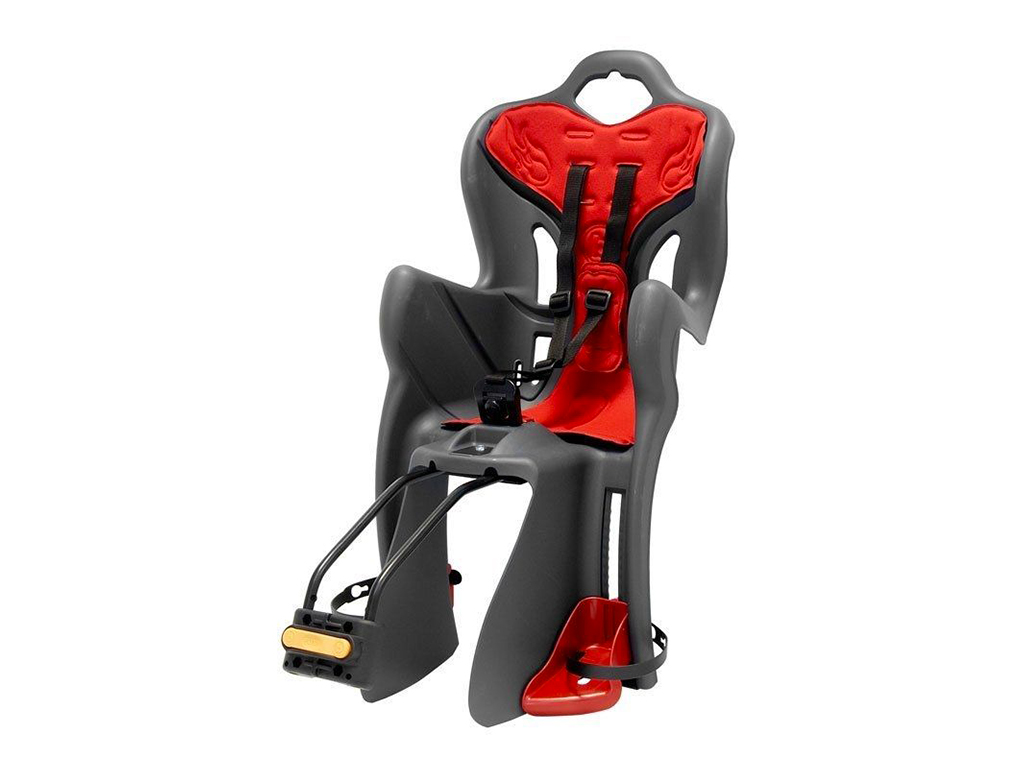 The child seat can be attached to the seat post or rear carrier.