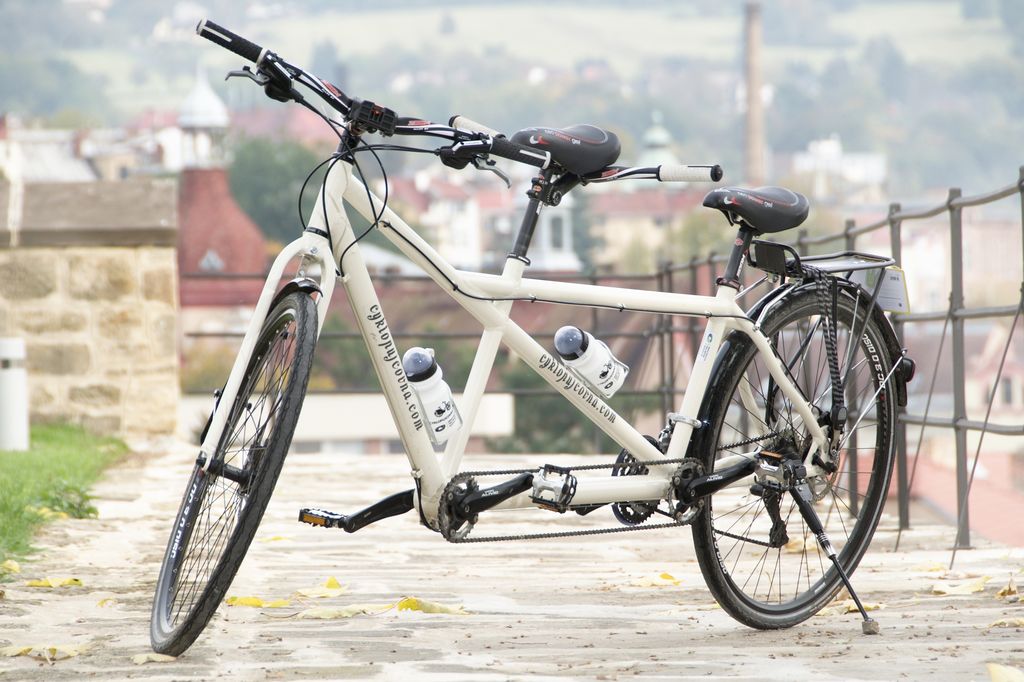 Tandem bicycle in the castle gardens