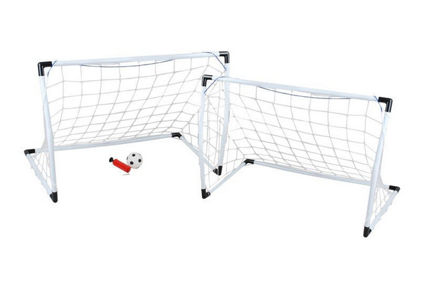 Borrow lightweight portable goals and a kicking ball and the match can begin.